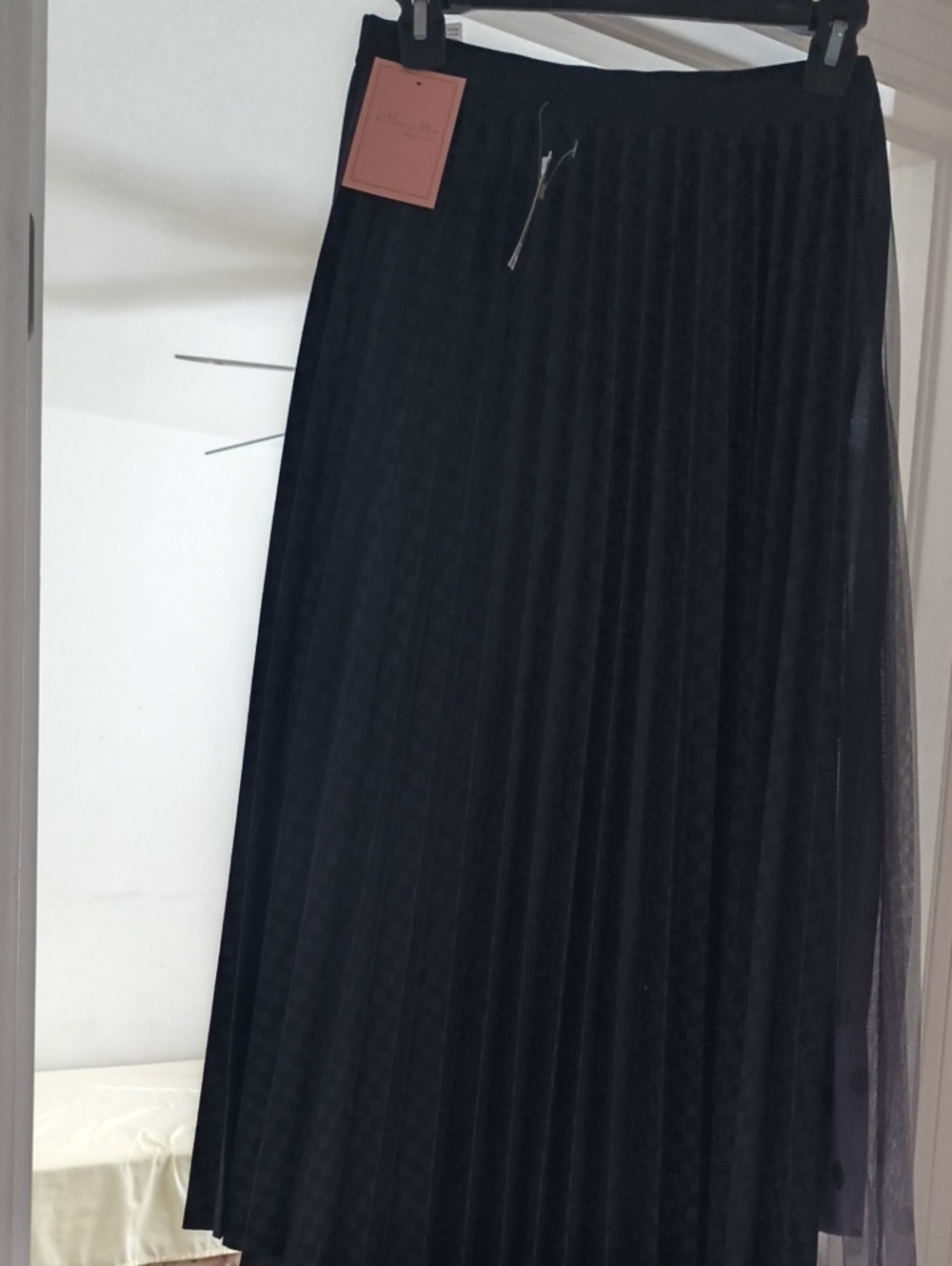 New Mix Black Pleated Maxi Skirt